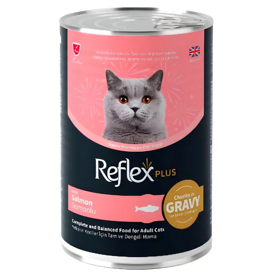 Reflex Plus Kedi Konservesi Sos İçinde Parça Etli Somonlu 400 Gr